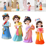 Maxbell Traditional Chinese Girls Statue Sculpture Entryway Window Resin Figurines Candied Haws