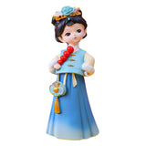 Maxbell Traditional Chinese Girls Statue Sculpture Entryway Window Resin Figurines Candied Haws