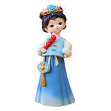 Maxbell Traditional Chinese Girls Statue Sculpture Entryway Window Resin Figurines Candied Haws
