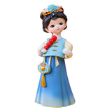 Maxbell Traditional Chinese Girls Statue Sculpture Entryway Window Resin Figurines Candied Haws
