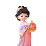 Maxbell Traditional Chinese Girls Statue Sculpture Entryway Window Resin Figurines Lantern