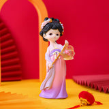 Maxbell Traditional Chinese Girls Statue Sculpture Entryway Window Resin Figurines Lantern