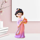 Maxbell Traditional Chinese Girls Statue Sculpture Entryway Window Resin Figurines Lantern