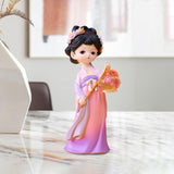 Maxbell Traditional Chinese Girls Statue Sculpture Entryway Window Resin Figurines Lantern