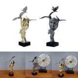 Maxbell Modern Thinker Statue Half Face Figurine Artworks Decor Abstract for Table Aureate