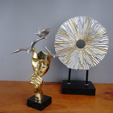 Maxbell Modern Thinker Statue Half Face Figurine Artworks Decor Abstract for Table Aureate