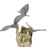 Maxbell Modern Thinker Statue Half Face Figurine Artworks Decor Abstract for Table Aureate