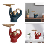 Maxbell Nordic Style Monkey Statue Storage Tray Sundries Container for Home Entryway Green