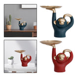 Maxbell Nordic Style Monkey Statue Storage Tray Sundries Container for Home Entryway Green