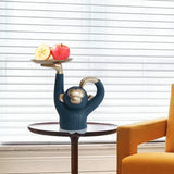 Maxbell Nordic Style Monkey Statue Storage Tray Sundries Container for Home Entryway Green