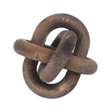 Maxbell Wood Chain Decor 3 Link Wooden Knot Handmade Accessory Collection Boho Style Brown