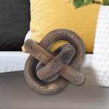 Maxbell Wood Chain Decor 3 Link Wooden Knot Handmade Accessory Collection Boho Style Brown