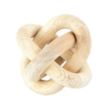 Maxbell Wood Chain Decor 3 Link Wooden Knot Handmade Accessory Collection Boho Style Beige