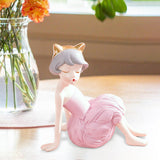 Maxbell Modern Girl Statue Ornament Craft Desk for Birthday Gift Office Rack StyleC