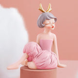 Maxbell Modern Girl Statue Ornament Craft Desk for Birthday Gift Office Rack StyleG