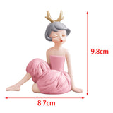 Maxbell Modern Girl Statue Ornament Craft Desk for Birthday Gift Office Rack StyleG