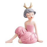 Maxbell Modern Girl Statue Ornament Craft Desk for Birthday Gift Office Rack StyleG