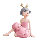 Maxbell Modern Girl Statue Ornament Craft Desk for Birthday Gift Office Rack StyleG