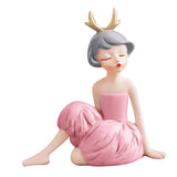 Maxbell Modern Girl Statue Ornament Craft Desk for Birthday Gift Office Rack StyleG