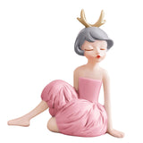 Maxbell Modern Girl Statue Ornament Craft Desk for Birthday Gift Office Rack StyleG