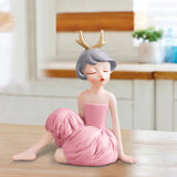 Maxbell Modern Girl Statue Ornament Craft Desk for Birthday Gift Office Rack StyleG