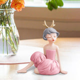 Maxbell Modern Girl Statue Ornament Craft Desk for Birthday Gift Office Rack StyleG