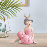 Maxbell Modern Girl Statue Ornament Craft Desk for Birthday Gift Office Rack StyleG