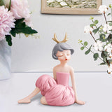 Maxbell Modern Girl Statue Ornament Craft Desk for Birthday Gift Office Rack StyleG