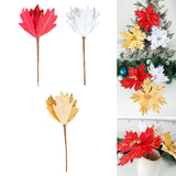 Maxbell Artificial Christmas Picks Decors Gift Wrapping Glitter Christmas Flower Red