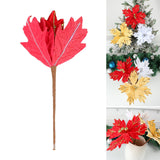 Maxbell Artificial Christmas Picks Decors Gift Wrapping Glitter Christmas Flower Red