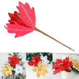 Maxbell Artificial Christmas Picks Decors Gift Wrapping Glitter Christmas Flower Red