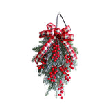 Maxbell Mini Christmas Tree Wreath Wall Hanging Ribbon Outdoor Door Branches Indoor Red