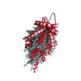 Maxbell Mini Christmas Tree Wreath Wall Hanging Ribbon Outdoor Door Branches Indoor Red