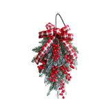 Maxbell Mini Christmas Tree Wreath Wall Hanging Ribbon Outdoor Door Branches Indoor Red