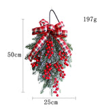 Maxbell Mini Christmas Tree Wreath Wall Hanging Ribbon Outdoor Door Branches Indoor Red