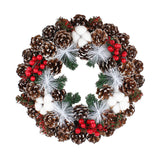 Maxbell Christmas Door Wreath Cones Berries Ornament 13.7inch for Party Window Xmas