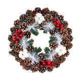 Maxbell Christmas Door Wreath Cones Berries Ornament 13.7inch for Party Window Xmas