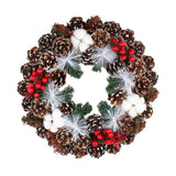 Maxbell Christmas Door Wreath Cones Berries Ornament 13.7inch for Party Window Xmas