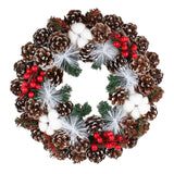 Maxbell Christmas Door Wreath Cones Berries Ornament 13.7inch for Party Window Xmas
