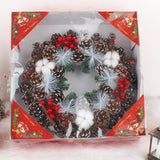 Maxbell Christmas Door Wreath Cones Berries Ornament 13.7inch for Party Window Xmas