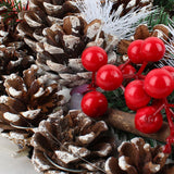 Maxbell Christmas Door Wreath Cones Berries Ornament 13.7inch for Party Window Xmas