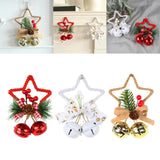 Maxbell Christmas Hanging Bow Bell Pendant Decor Ornament for New Year Indoor red
