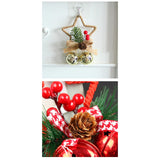 Maxbell Christmas Hanging Bow Bell Pendant Decor Ornament for New Year Indoor red