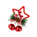Maxbell Christmas Hanging Bow Bell Pendant Decor Ornament for New Year Indoor red