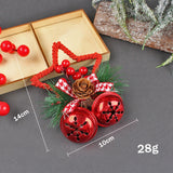 Maxbell Christmas Hanging Bow Bell Pendant Decor Ornament for New Year Indoor red