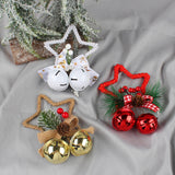 Maxbell Christmas Hanging Bow Bell Pendant Decor Ornament for New Year Indoor red