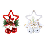 Maxbell Christmas Hanging Bow Bell Pendant Decor Ornament for New Year Indoor white