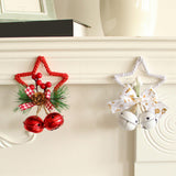Maxbell Christmas Hanging Bow Bell Pendant Decor Ornament for New Year Indoor white