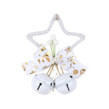 Maxbell Christmas Hanging Bow Bell Pendant Decor Ornament for New Year Indoor white