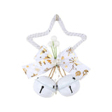 Maxbell Christmas Hanging Bow Bell Pendant Decor Ornament for New Year Indoor white